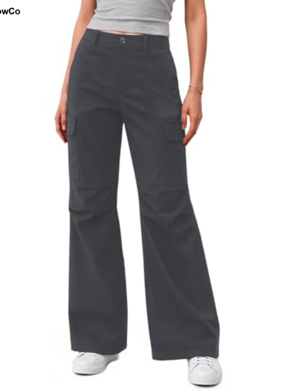 Womens Cargo Hiking Pants Quick Dry Lightweight High Rise Wide Leg